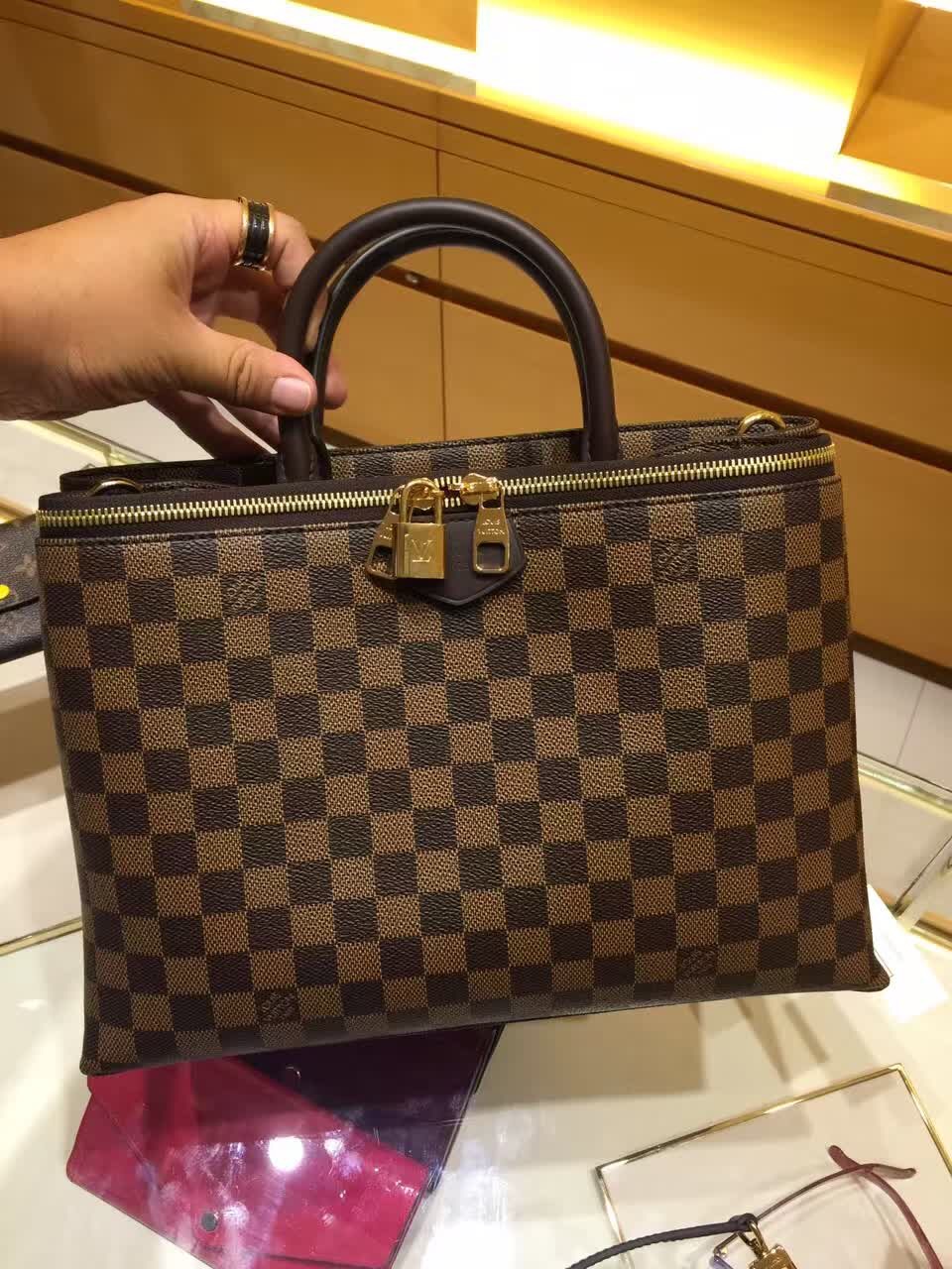 Authentic Louis Vuitton Damier Ebene Brompton Bag N41582